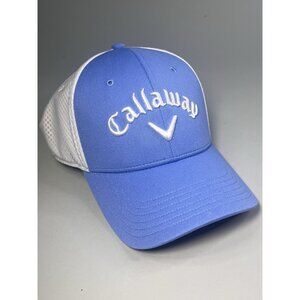 Callaway 2017 Collection Hat White Light Bue FLex Fitted Large, XL Golf Cap